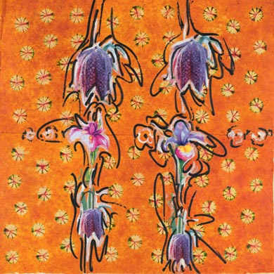 Aus dem Werkzyklus: 'Natur-G&aumlrten' | 150 x 150, Collage / Malerei auf Leinwand | 2007
