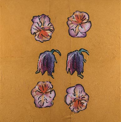 Aus dem Werkzyklus: 'Natur-G&aumlrten' | 145 x 145, Collage / Malerei auf Leinwand | 2007