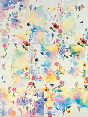 Aus dem Werkzyklus: 'Natur-G&aumlrten' | 200 x 150, Collage / Malerei auf Leinwand | 2001