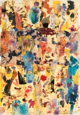 Aus dem Werkzyklus: 'Natur-G&aumlrten' | 200 x 140, Collage / Malerei auf Leinwand | 1998