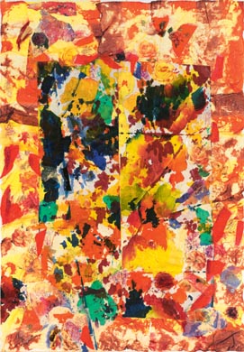 Aus dem Werkzyklus: 'Natur-G&aumlrten' | 200 x 140, Collage / Malerei auf Leinwand | 2000