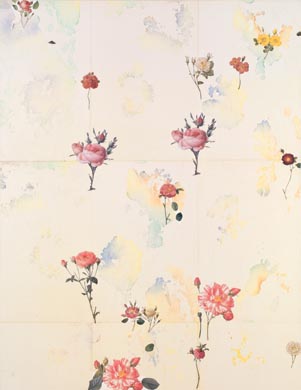 Aus dem Werkzyklus: 'Natur-G&aumlrten' | 180 x 140, Collage / Malerei auf Leinwand | 2001