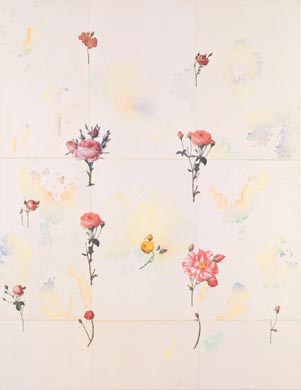 Aus dem Werkzyklus: 'Natur-G&aumlrten' | 180 x 140, Collage / Malerei auf Leinwand | 2001